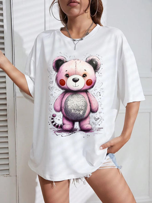 Tricou Oversize din bumbac 100% Pink