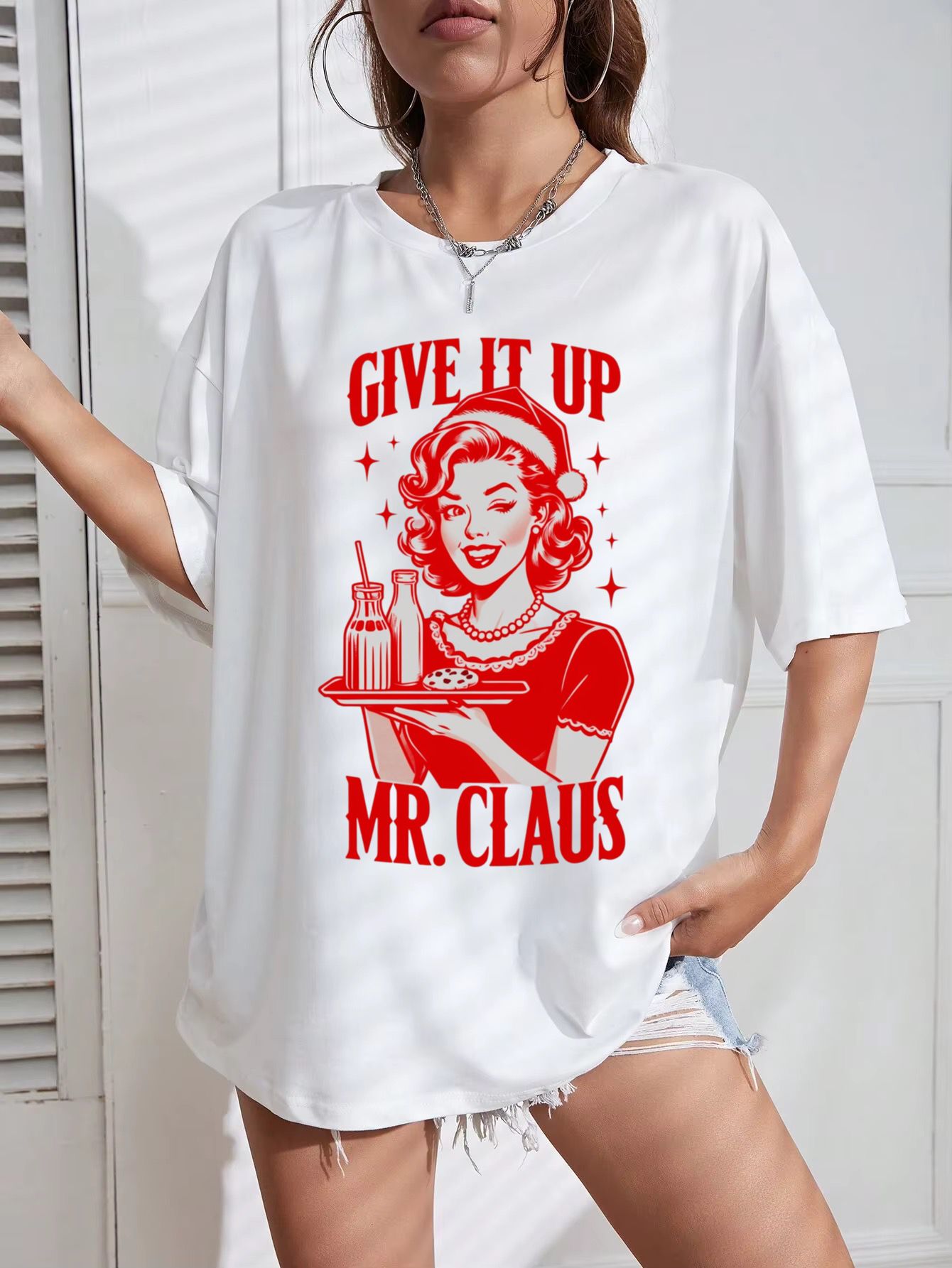 Tricou Oversize din bumbac 100% Give it up