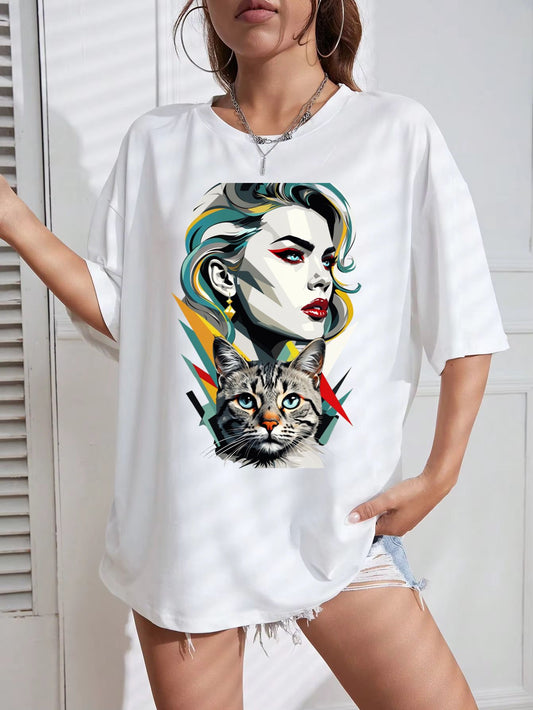 Tricou Oversize din bumbac 100% Women
