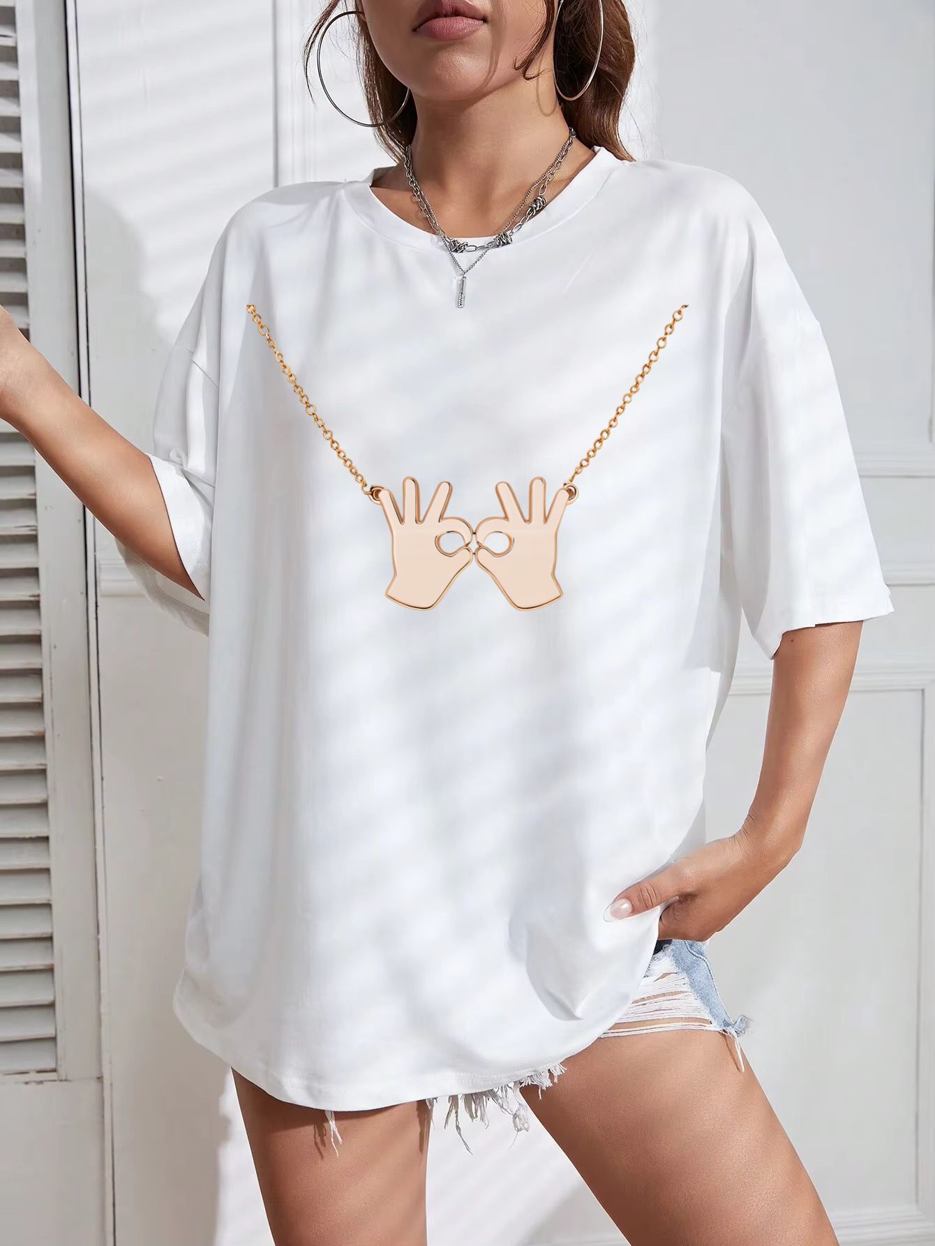 Tricou Oversize din bumbac 100% Hands