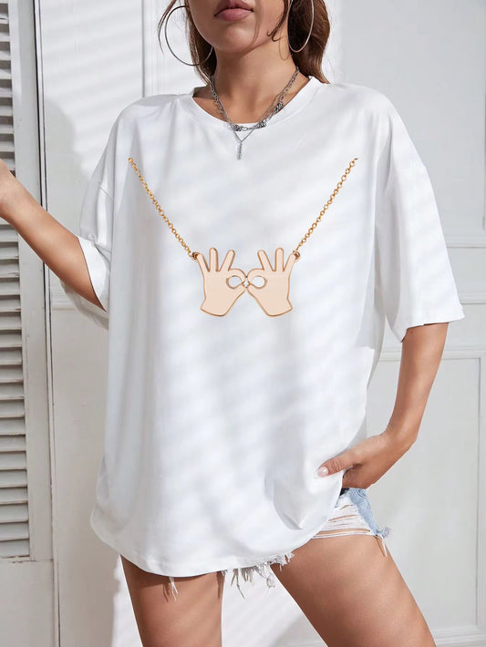 Tricou Oversize din bumbac 100% Hands