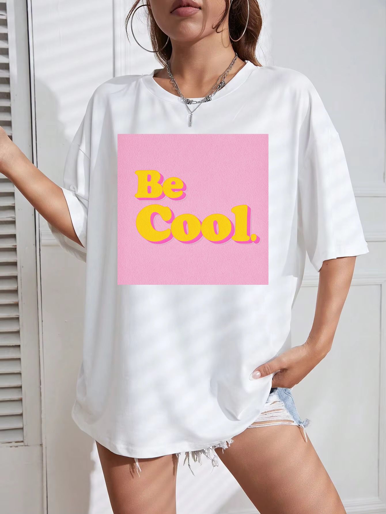 Tricou Oversize din bumbac 100% Be cool