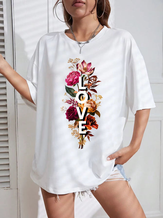 Tricou Oversize din bumbac 100% Love