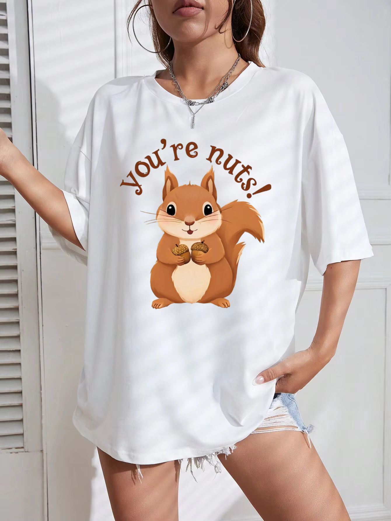 Tricou Oversize din bumbac 100% Nuts