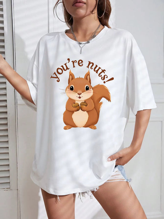 Tricou Oversize din bumbac 100% Nuts