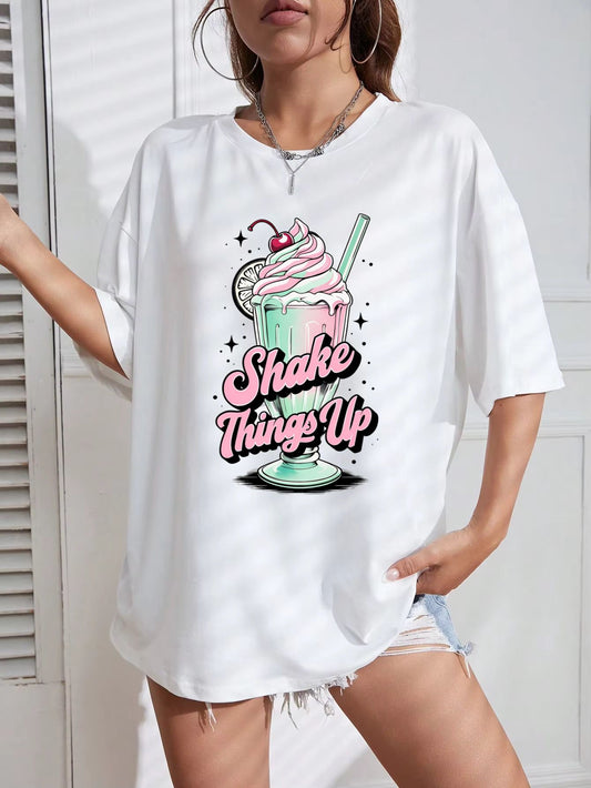 Tricou Oversize din bumbac 100% Shake