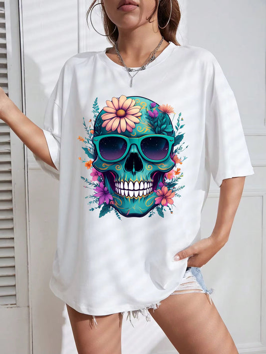 Tricou Oversize din bumbac 100% Craniu