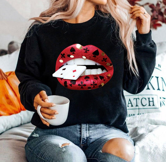 Bluza din bumbac 100% Red Lips