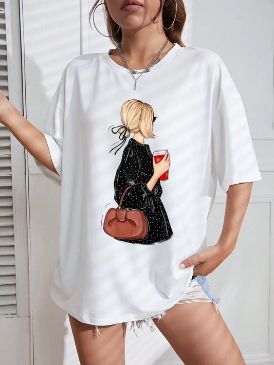 Tricou Oversize din bumbac 100% Coffee Black