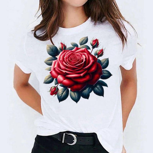 Tricou One Red big flower