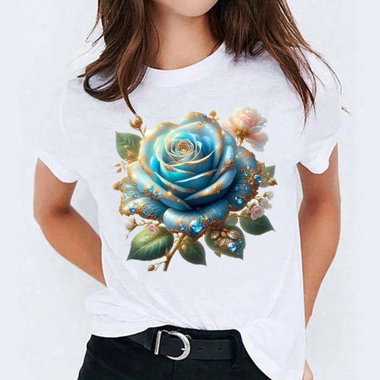 Tricou Blue Big Flower