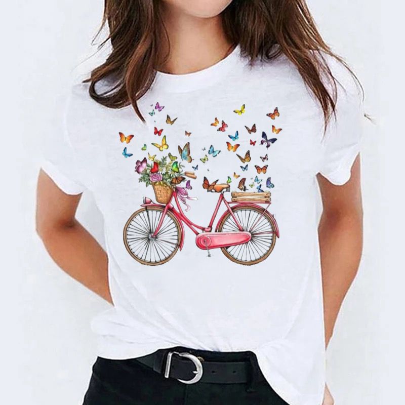 Tricou dama din bumbac 100% Bicycle Pink