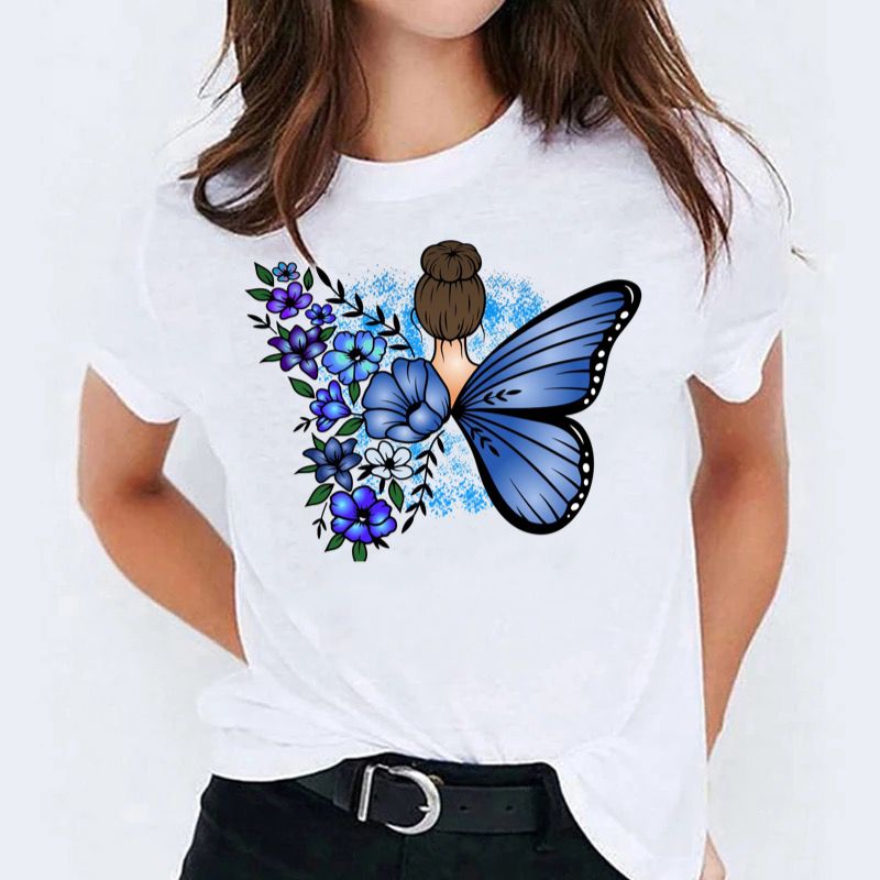 Tricou dama din bumbac 100% Blue Butterfly