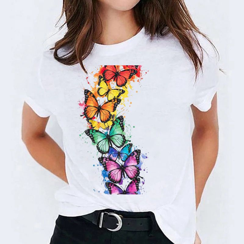 Tricou dama din bumbac 100% 5 Fluturi