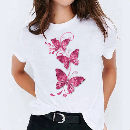 Tricou 3 Pink Butterflies