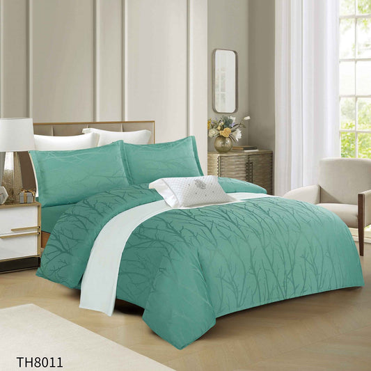 Lenjerie pat dublu, satin cu elastic, 4 piese, F-101