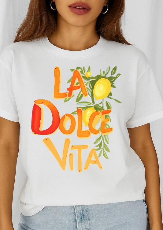 Tricou dama din bumbac 100% La dolce vita