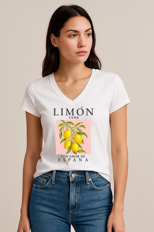 TTricou dama anchior din bumbac 100% Limon