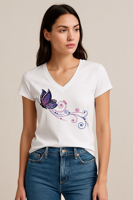 Tricou dama anchior din bumbac 100% One Butterfly