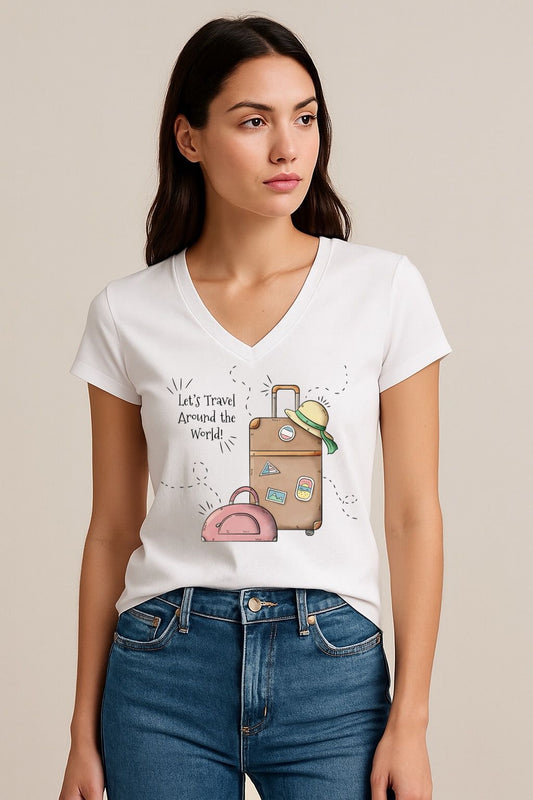 Tricou dama anchior din bumbac 100% Let's Travel