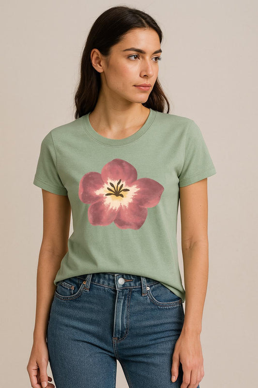 Tricou Verde salvie One Flower 5