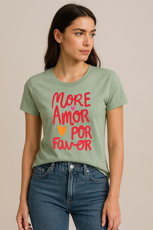 Tricou Verde salvie More amor