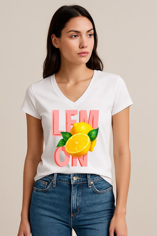 Tricou dama anchior din bumbac 100% Lemon