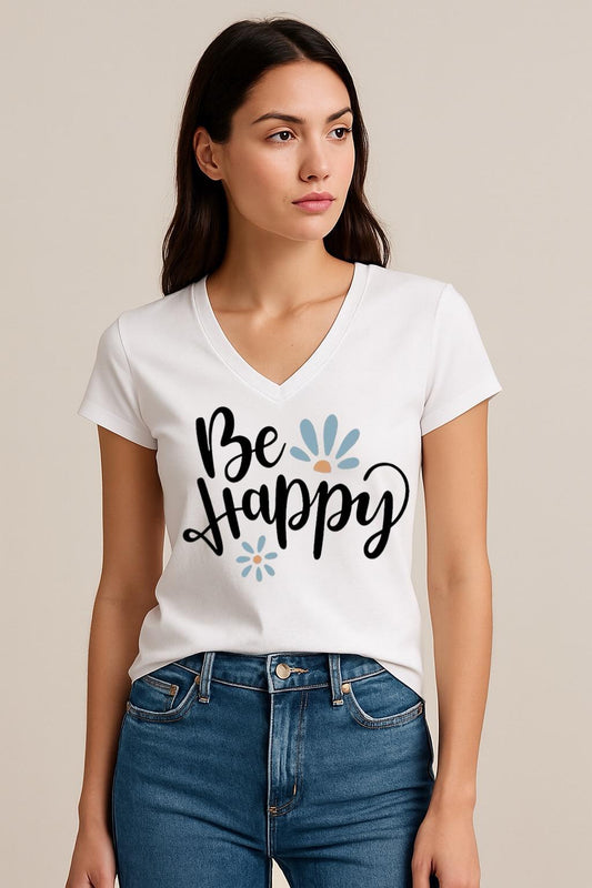 Tricou dama anchior din bumbac 100% Be Happy