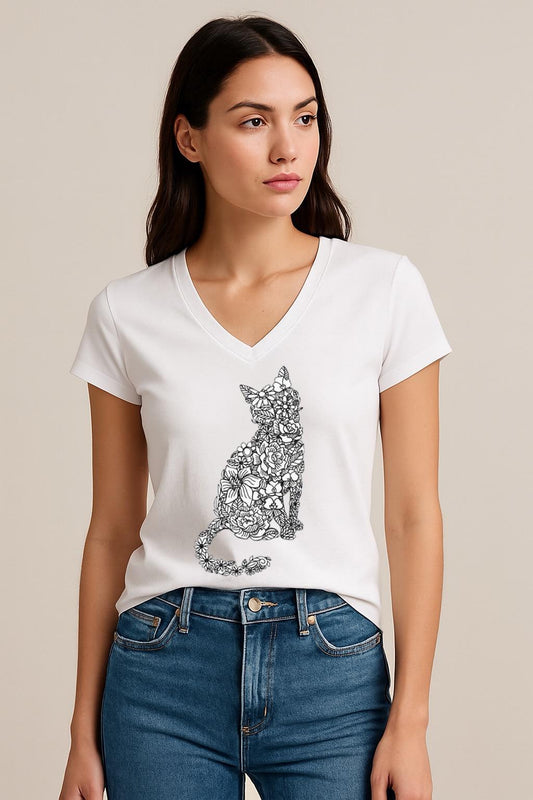 Tricou dama anchior din bumbac 100% Cute cat