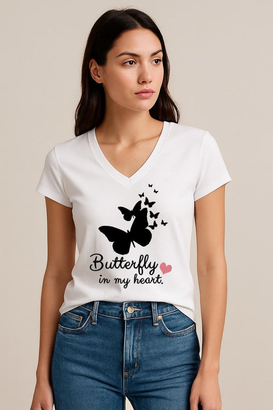 Tricou dama anchior din bumbac 100% Butterfly