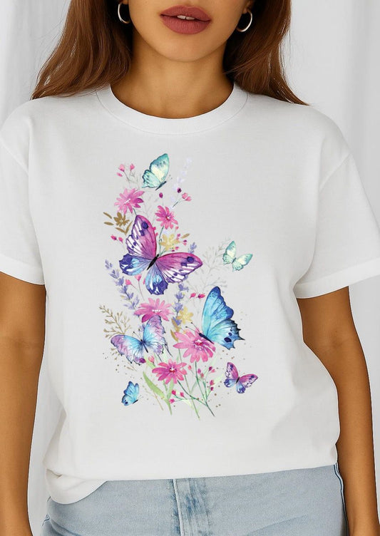 Tricou dama din bumbac 100% Fluturi 15