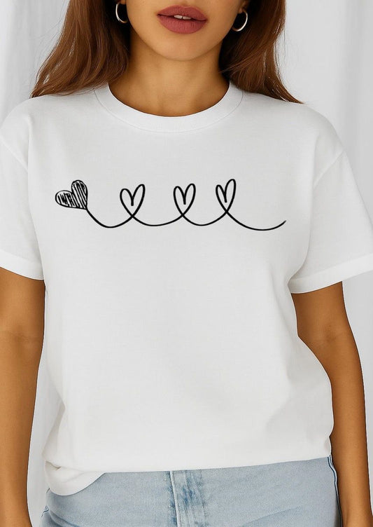 Tricou dama din bumbac 100% 4 Inimi