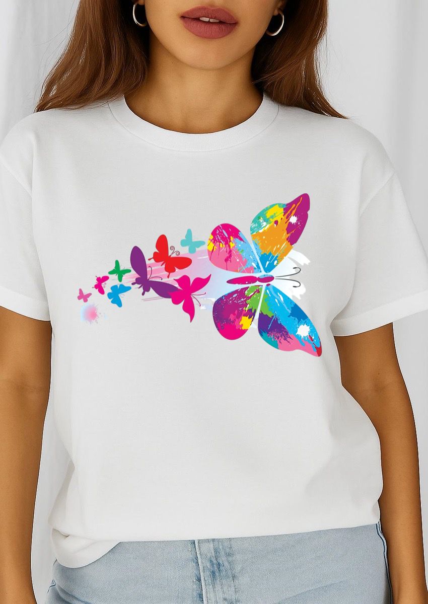 Tricou dama din bumbac 100% Nice Butterfly