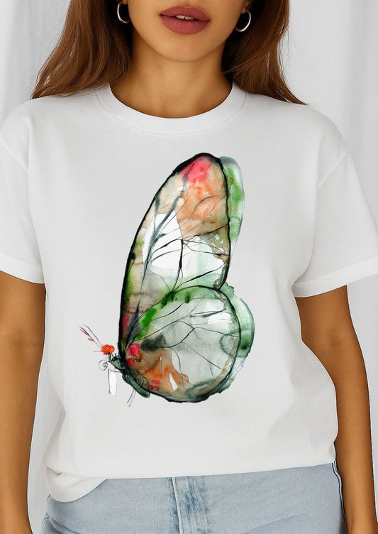 Tricou dama din bumbac 100% Big Butterfly