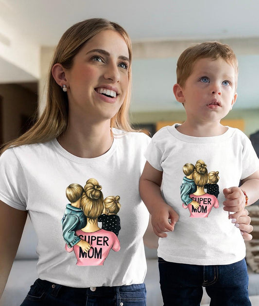 Tricouri Mama si Baiat Super mom
