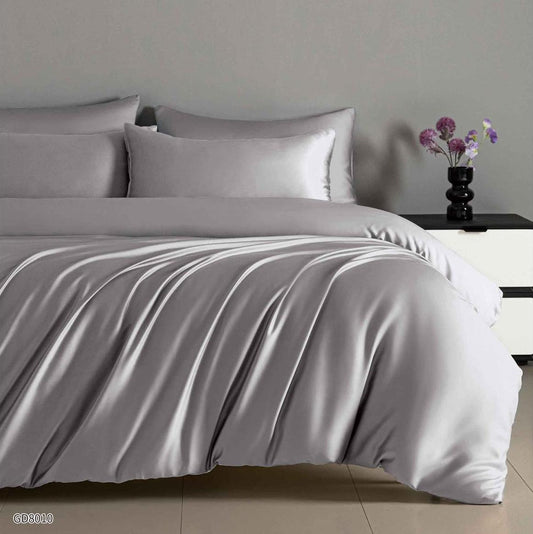 Lenjerie de pat dublu din SATIN EXTRA FIN, cu elastic, 4 piese F-548