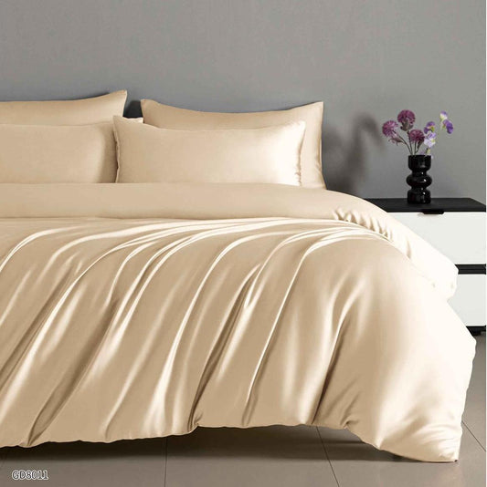 Lenjerie de pat dublu din SATIN EXTRA FIN, cu elastic, 4 piese F-547