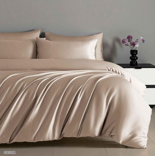 Lenjerie de pat dublu din SATIN EXTRA FIN, cu elastic, 4 piese F-548