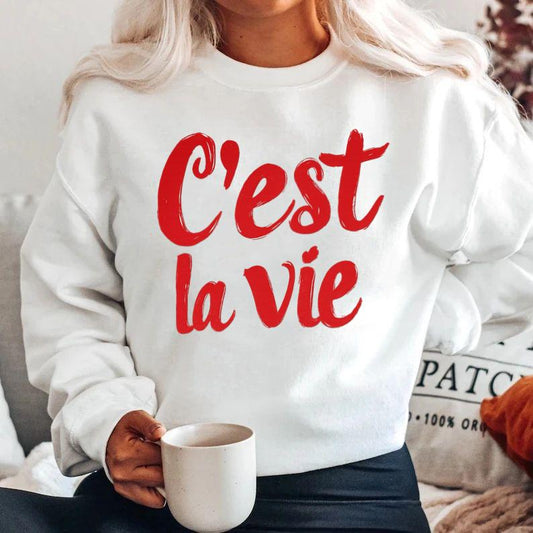 Bluza din bumbac 100% C'est la vie