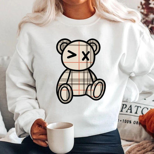 Bluza alba din bumbac 100% Bear
