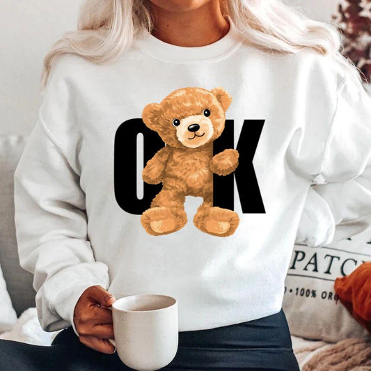 Bluza alba din bumbac 100% Ok