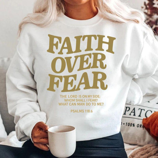 Bluza alba din bumbac 100% Faith