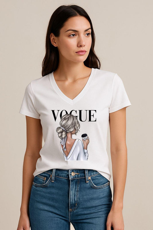 Tricou dama anchior din bumbac 100% Coffee style