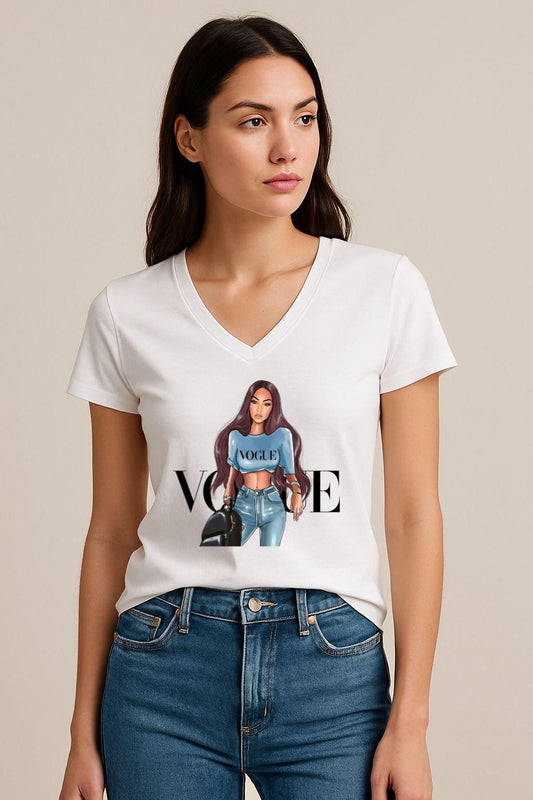 Tricou dama anchior din bumbac 100% Fashion blue