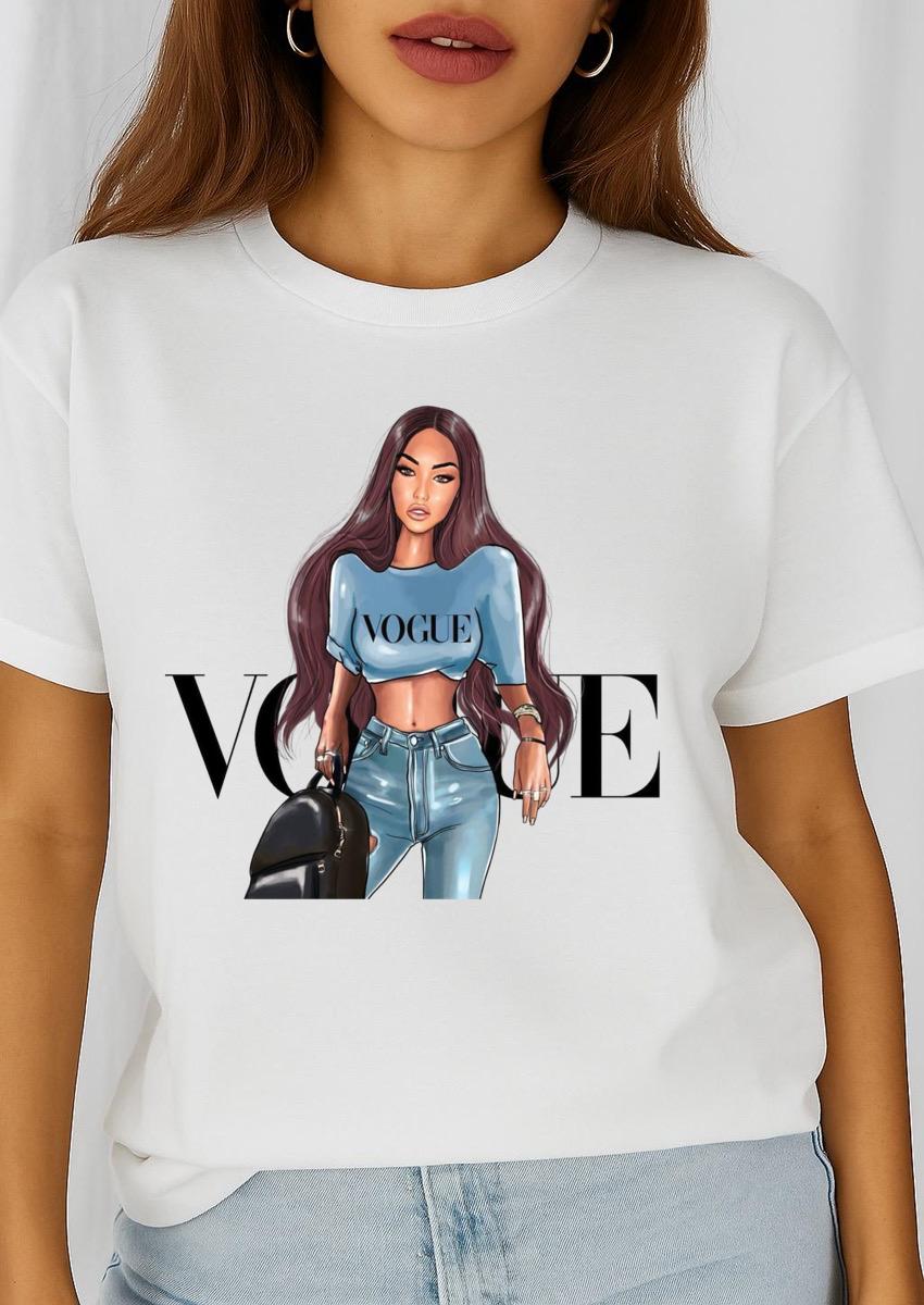 Tricou dama din bumbac 100% Fashion blue