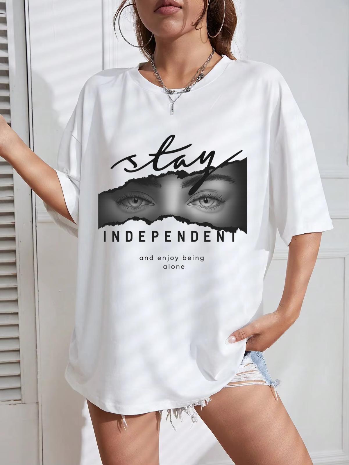 Tricou Oversize din bumbac 100% Stay independet