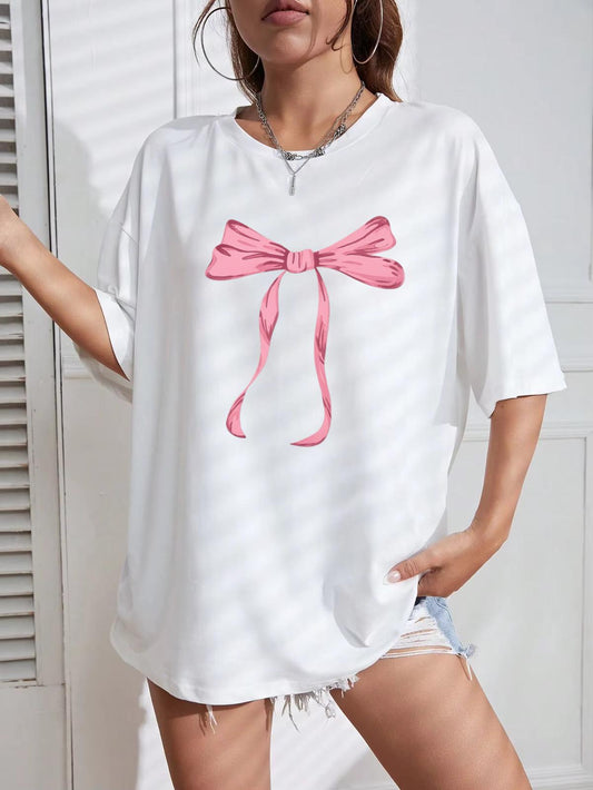 Tricou Oversize din bumbac 100% Fundita roz