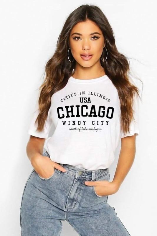 Tricou dama din bumbac 100% Chicago