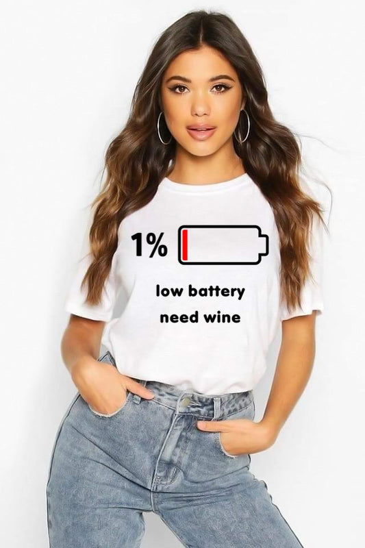 Tricou dama din bumbac 100% Low battery