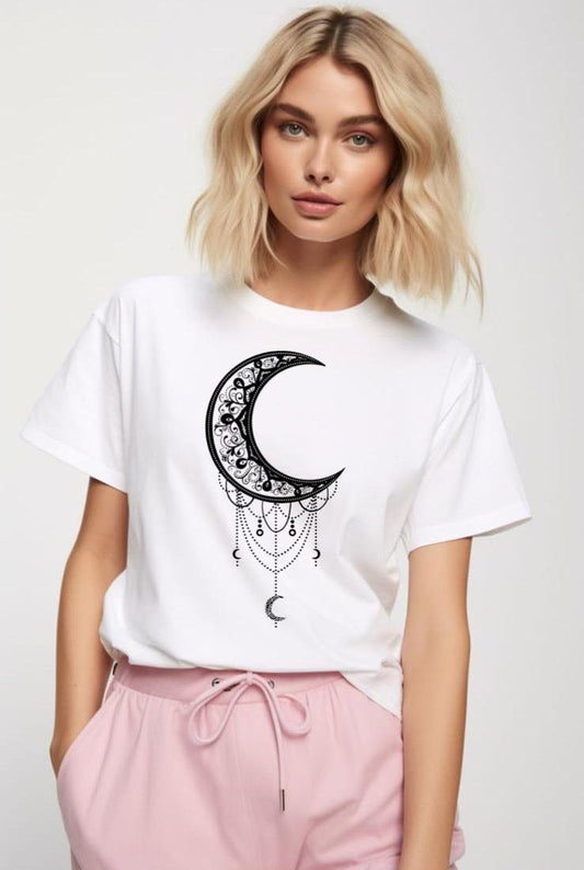 Tricou dama din bumbac 100% White Moon